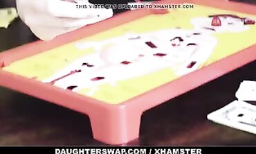 Stepdaughters Swap Dads in a Wild Foursome