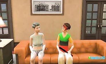 Sims 4: Stepdad and Son-in-Law Dominate Granny