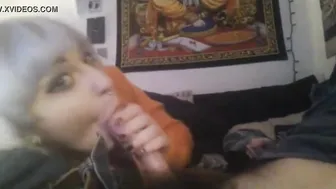 Alternative Bimbo Glorious Deep Throat Blowjob