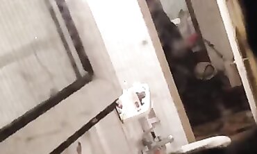 Dark-Haired Amateur Caught in Bathroom Window
