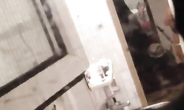 Dark-Haired Amateur Caught in Bathroom Window