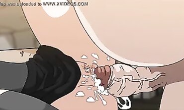 Big Bearded Guy Fucks Petite Redhead Senior in Hentai