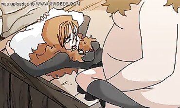Big Bearded Guy Fucks Petite Redhead Senior in Hentai