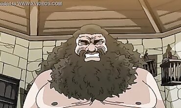 Big Bearded Guy Fucks Petite Redhead Senior in Hentai