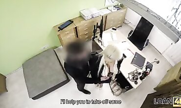 Blonde Store Secretary Gets Exhausted After Work