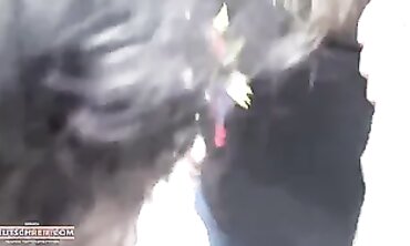 Outdoor Mall Threesome with Sunny and Pleasure