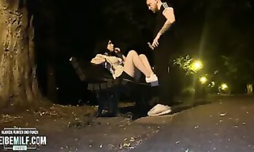 Rough Public Park Sex with Blowjob and Cowgirl