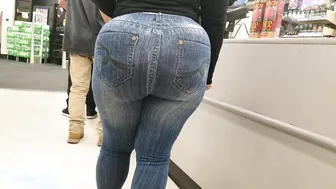 Love's Mega Black Ass in Tight Jeans at Walgreens