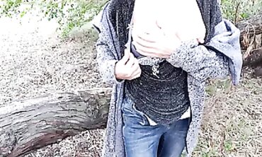 Crank Bare Tits and Masturbates in an Outdoor Park - Part 2