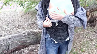 Crank Bare Tits and Masturbates in an Outdoor Park - Part 2