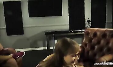 Rebecca Vanguard Takes 5 Interracial Dicks in a Rough Gangbang