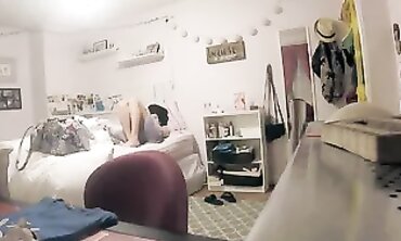 Caught on Hidden Cam: Hot Nubiles Nude in Apartment