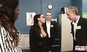 Romana Ryder and Jasmine Webb Enjoy Office Group Sex