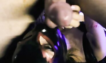 Eva Latex in Deep Throat BDSM Mask and Leather Fetish