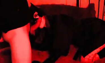 Mature Catwoman Eva Latex In Red Rubber Bondage Blowjob