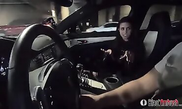 Kylie Rocket Gets BBC Dickride in Sports Car