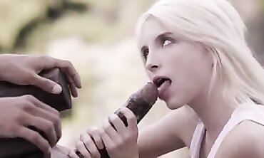 Platinum-Blonde Blondie With Braces Takes A BBC