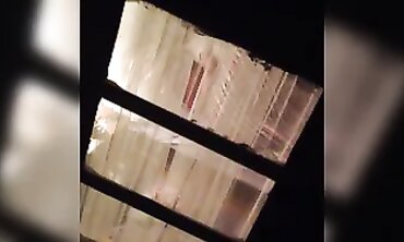 Blonde Amateur Voyeur Caught Through Window