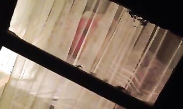Blonde Amateur Voyeur Caught Through Window