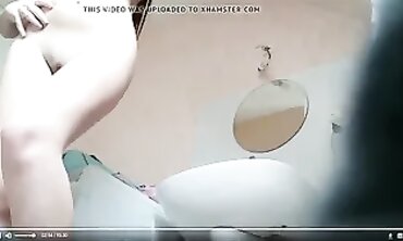 QueenBreast's Big Booty Bounce - Bathroom Striptease & MILF Pole Dance