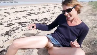 MILF Pissing Hardcore on the Beach