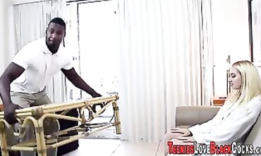 Blonde Teen Gives Devil a Pedicure and Blowjob