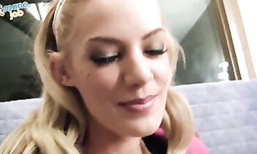 Petite Blonde LouLou Gives POV Handjob and Cumshot