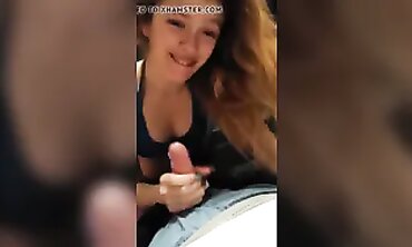 Blonde Amateur Gives a Handjob