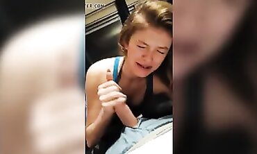 Blonde Amateur Gives a Handjob