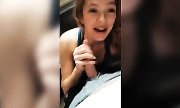 Blonde Amateur Gives a Handjob