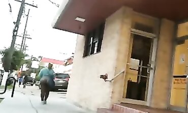 Sneak Shots of Ebony Thick Ass in Public