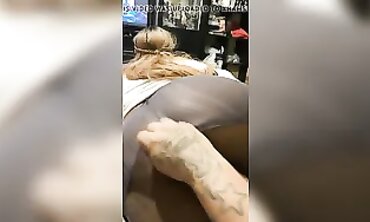 Ebony Joy Fingers Her Big Ass in Stockings