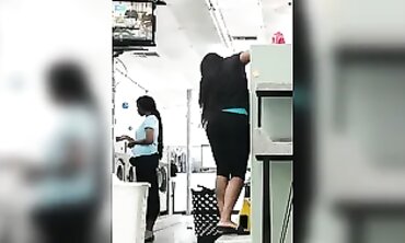 Ebony Beauty Caught Sneaking Shots in Leggings