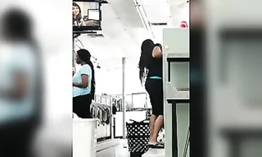 Ebony Beauty Caught Sneaking Shots in Leggings