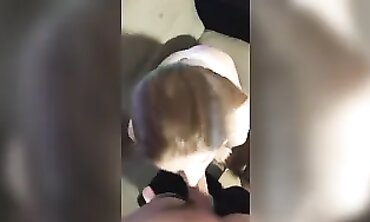 Blonde Amateur Gives a Cumshot Blowjob