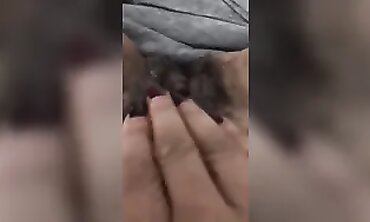 66-Year-Old Ebony Granny Plays With Her Hairy Pussy
