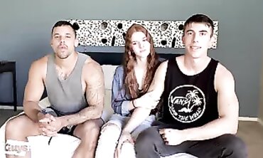 Real-Life Couple Sharing Intimate Moments in Bedroom" or "Passionate Lovemaking Session with Hot Blonde Babe & Hunk Guy