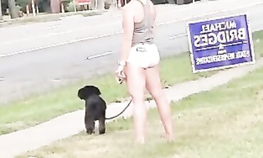 Nice Shows Off Her Adorable Phat Ass in Cutoffs