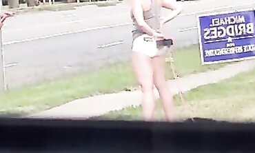 Nice Shows Off Her Adorable Phat Ass in Cutoffs