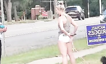 Nice Shows Off Her Adorable Phat Ass in Cutoffs