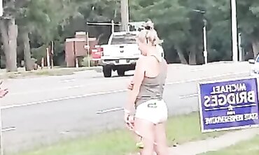 Nice Shows Off Her Adorable Phat Ass in Cutoffs