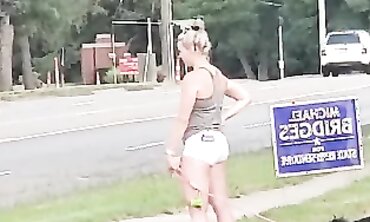 Nice Shows Off Her Adorable Phat Ass in Cutoffs