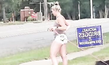 Nice Shows Off Her Adorable Phat Ass in Cutoffs