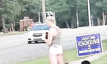 Nice Shows Off Her Adorable Phat Ass in Cutoffs