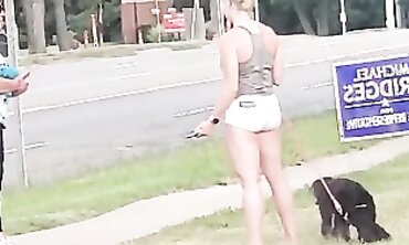 Nice Shows Off Her Adorable Phat Ass in Cutoffs
