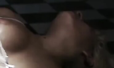 Blonde MILF in Stockings and Lingerie Gets Anal and Blowjob