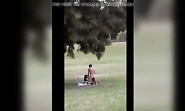 19-Year-Old Lovers Caught in a Secret Park Public Sex Session