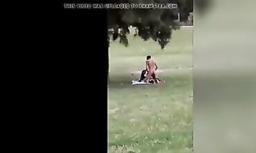 19-Year-Old Lovers Caught in a Secret Park Public Sex Session