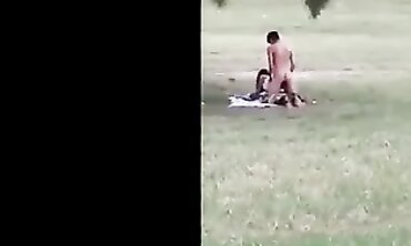 19-Year-Old Lovers Caught in a Secret Park Public Sex Session