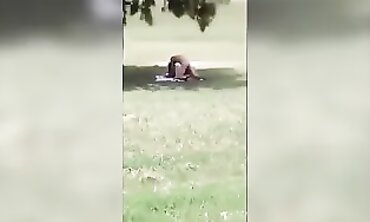 19-Year-Old Lovers Caught in a Secret Park Public Sex Session